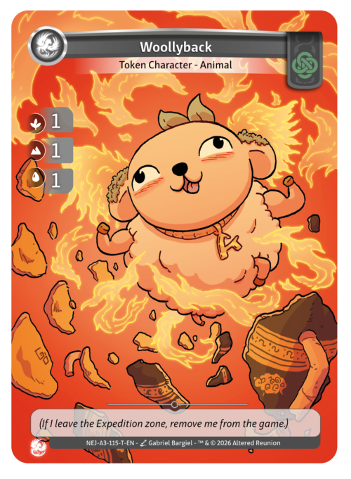Woollyback token card illustrated by GabrielBargiel