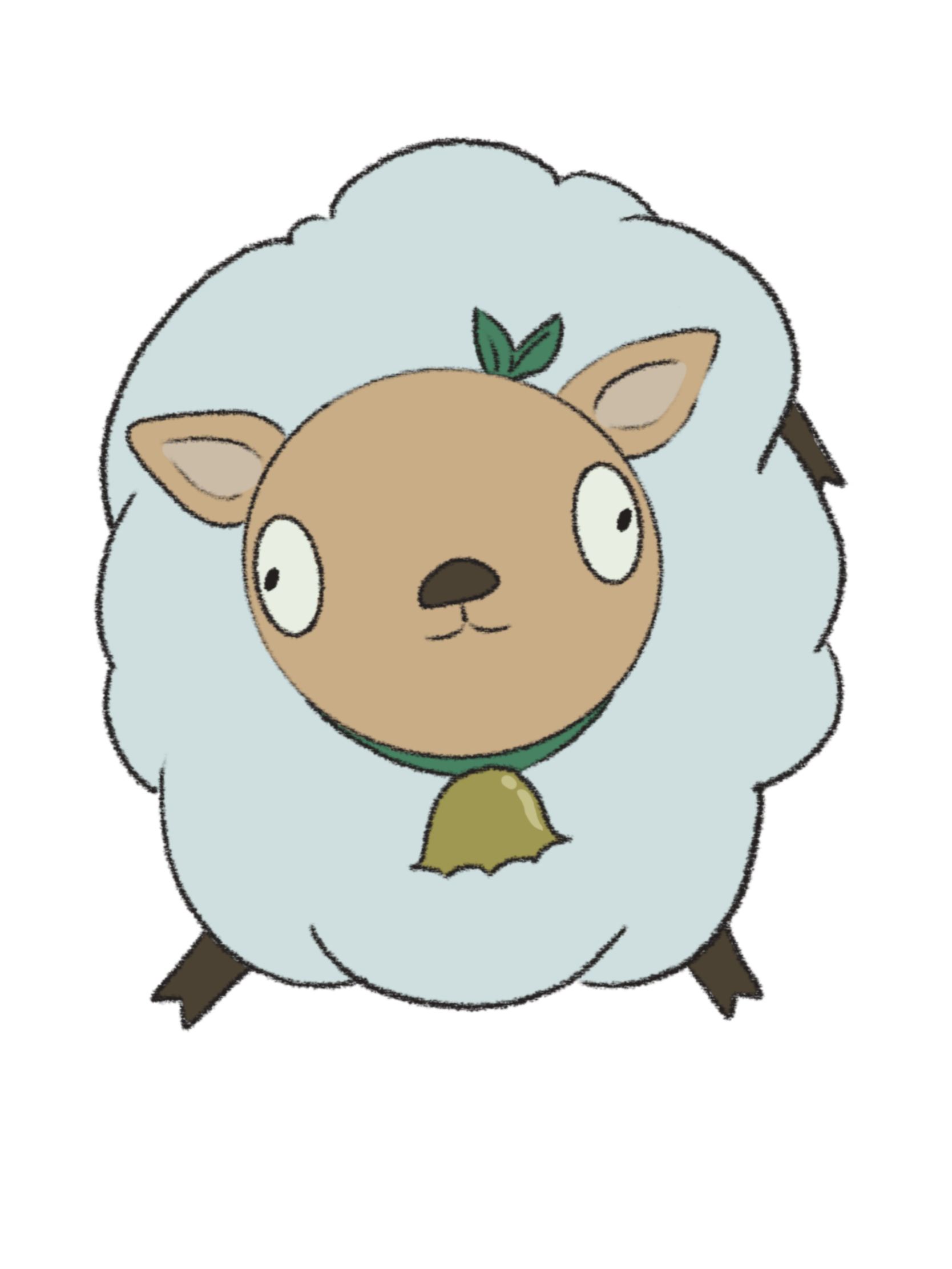 A Woollyback with a leaf sprout and bell collar